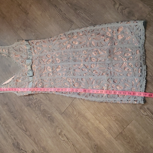 COPY - NWOT  Betsey Johnson Lace Grey & Peach Dress - Picture 10 of 11